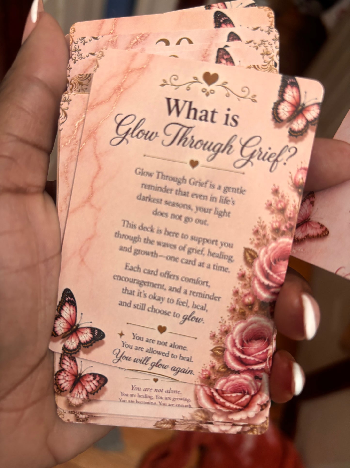 Glowing Through Grief Affirmation Deck - Pre Order
